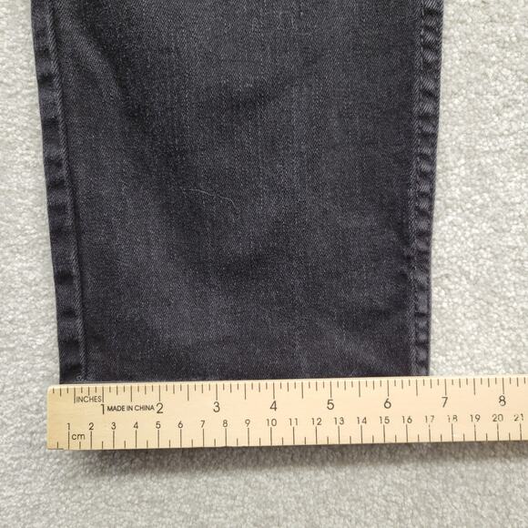 Levi's 514 Jeans Men's Black Regular Straight Stretch Dark Wash Tag Size 30x32 - Picture 7 of 8